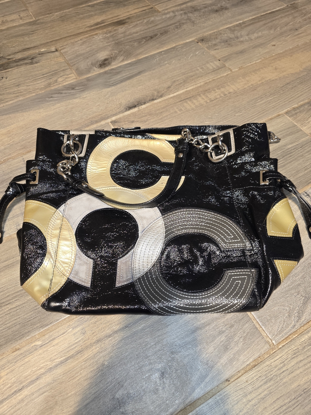 Coach Peyton Inlaid C Tote Bag